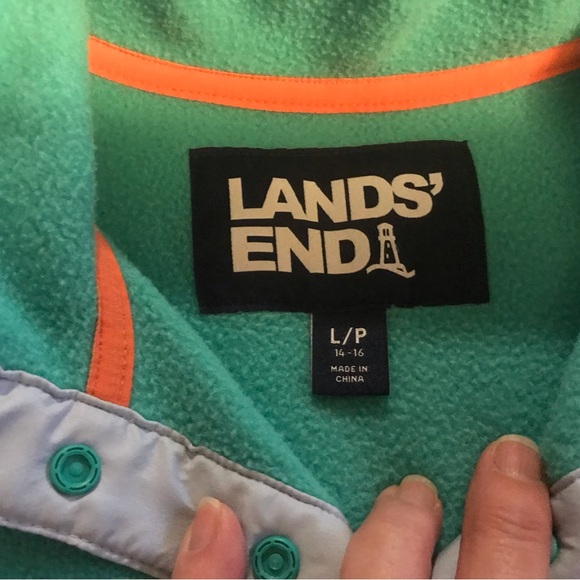 Lands End Kids Anyweather Fleece Snap Neck Pullover - Picture 2 of 9